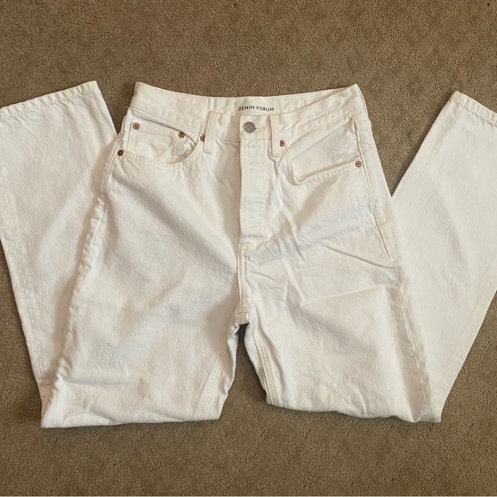 Aritzia Denim Forum Joni High Rise Loose White - Picture 3 of 5